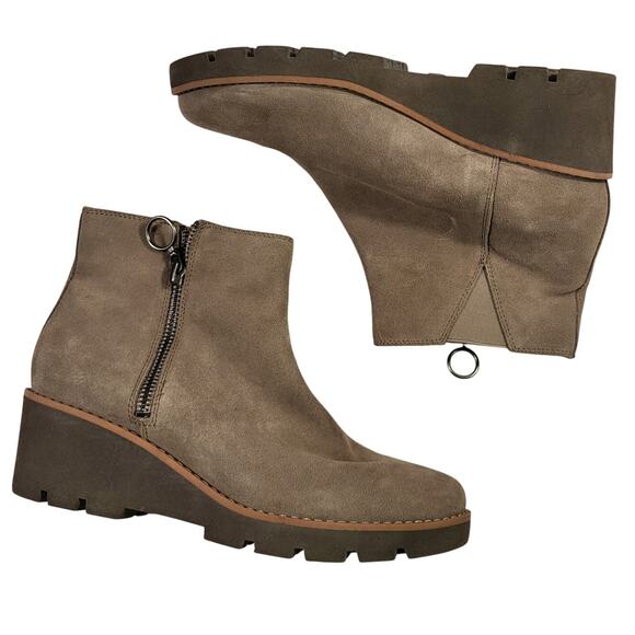 Vionic Hazal zip-up ankle boots in the stone suede leather color size 7 - Picture 1 of 9